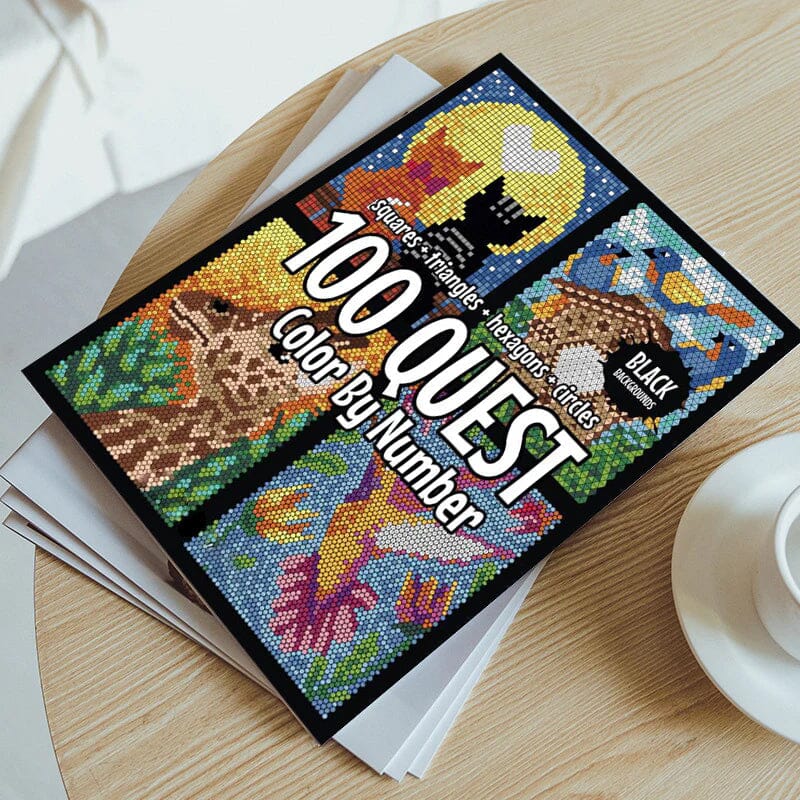 100 QUEST spalvotų skaičių knyga