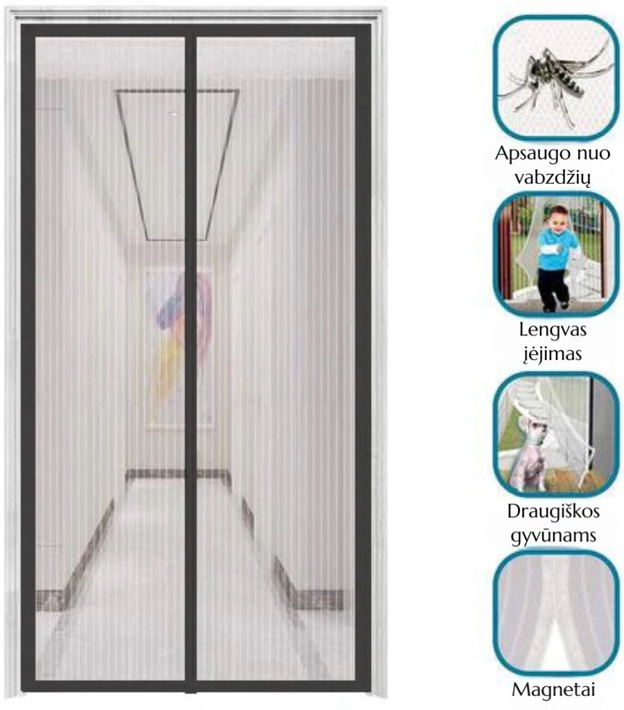 🔥 Magnetinės universalios tinklelio durys