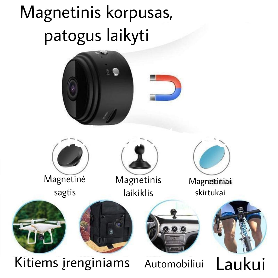 1080p magnetinė "WiFi" mini kamera